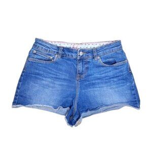 Boden Girl's Raw Hem Cutoff Stretch Denim Short in Blue - Size 16Y